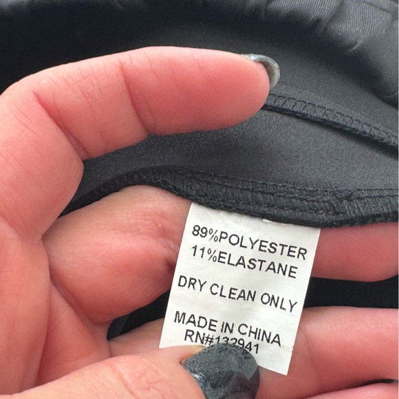 Amanda Uprichard Slim Ponte Pants Ankle Zip Moto Black Size Large - Picture 8 of 9